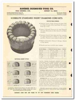 Koebel Diamond Tool Company 1950 vintage oil catalog oilfield core bit Koebel Diamond Tool Company 1950 vintage oil catalog oilfield core bit
