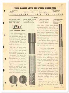 Layne Bowler Company 1950 vintage oil catalog oilfield tools packer Layne Bowler Company 1950 vintage oil catalog oilfield tools packer