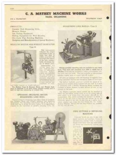 C A Mathey Machine Works 1950 vintage oil gas catalog oilfield meters C A Mathey Machine Works 1950 vintage oil gas catalog oilfield meters