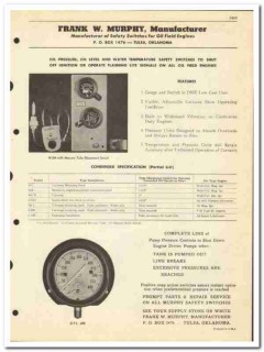 Frank W Murphy Mfr 1950 vintage oil catalog oilfield safety switches