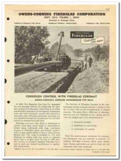 Owens-Corning Fiberglas Corp 1950 vintage oil catalog oilfield Coromat Owens-Corning Fiberglas Corp 1950 vintage oil catalog oilfield Coromat