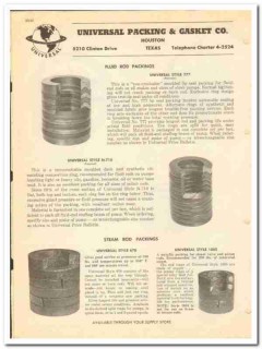 Universal Packing Gasket Company 1950 vintage oil gas catalog asbestos