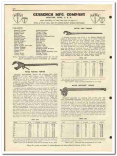 Gearench Mfg Company 1951 vintage oil catalog oilfield Petol Titan