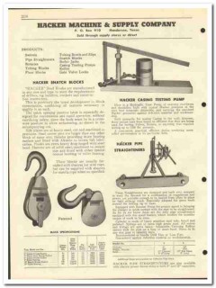 Hacker Machine Supply Company 1951 vintage oil catalog oilfield blocks Hacker Machine Supply Company 1951 vintage oil catalog oilfield blocks