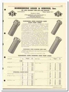Harrisburg Sales Service Inc 1951 vintage oil catalog oilfield liners Harrisburg Sales Service Inc 1951 vintage oil catalog oilfield liners