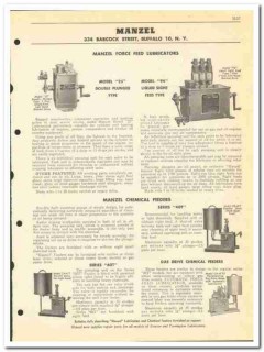 Manzel Inc 1951 vintage oil catalog oilfield lubricators force feed