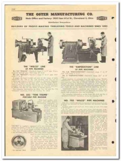 Oster Mfg Company 1951 vintage oil catalog oilfield threading tools Oster Mfg Company 1951 vintage oil catalog oilfield threading tools