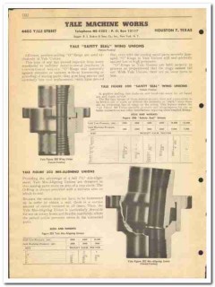 Yale Machine Works 1951 vintage oil gas catalog oilfield unions Yale Machine Works 1951 vintage oil gas catalog oilfield unions