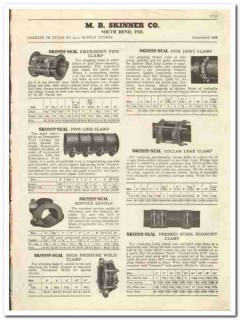 M B Skinner Company 1944 vintage oil gas catalog oilfield pipe clamps M B Skinner Company 1944 vintage oil gas catalog oilfield pipe clamps