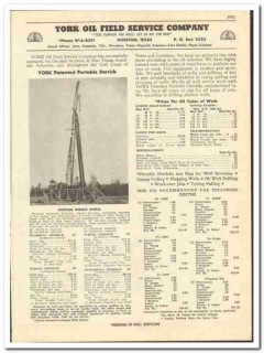 York Oil Field Service Company 1947 vintage catalog oilfield derrick York Oil Field Service Company 1947 vintage catalog oilfield derrick