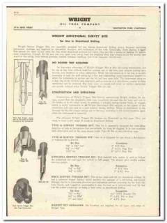 Wright Oil Tool Company 1947 vintage catalog oilfield drilling bits Wright Oil Tool Company 1947 vintage catalog oilfield drilling bits