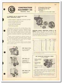 Construction Machinery Company 1963 vintage oil catalog oilfield pumps