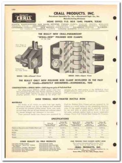 Crall Products Inc 1963 vintage oil catalog oilfield equipment clamps