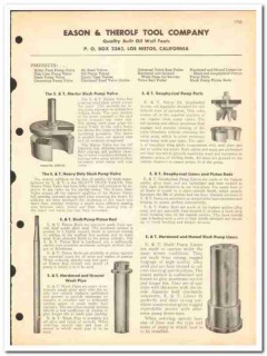 Eason Therolf Tool Company 1963 vintage oil gas catalog oilfield valve
