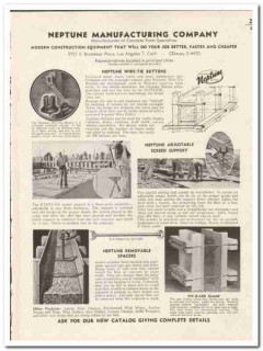Neptune Mfg Company 1948 vintage concrete catalog wire-tie buttons