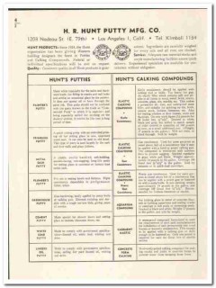 H R Hunt Putty Mfg Company 1948 vintage insulation catalog calking