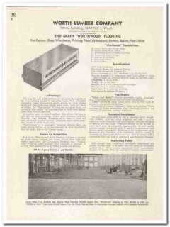 Worth Lumber Company 1948 vintage flooring catalog Worthwood end grain