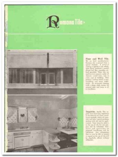 Pacific Tile Porcelain Company 1948 vintage catalog Ramona floor wall