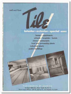 Tile Council  America 1948 vintage catalog interior exterior special