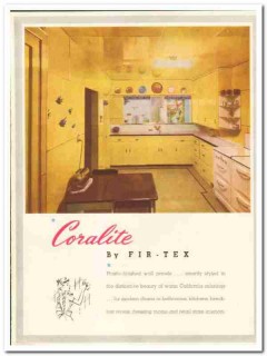 Coraltex Inc 1948 vintage wall catalog Coralite Fir-Tex plastic-finish
