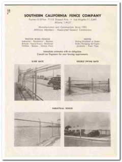 Southern California Fence Company 1948 vintage catalog woven wire gate