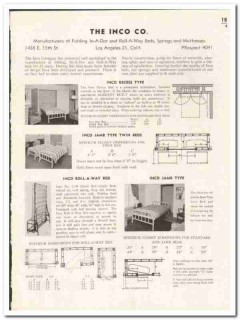 Inco Company 1948 vintage furniture catalog In-A-Dor Roll-A-Way Beds