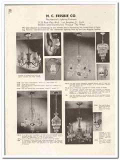H C Frisbie Company 1948 vintage electrical catalog lighting fixtures