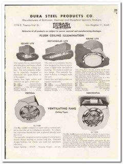 Dura Steel Products Company 1948 vintage electrical catalog lighting Dura Steel Products Company 1948 vintage electrical catalog lighting
