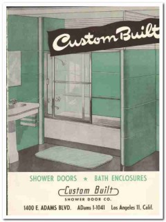 Custom Built Shower Door Company 1948 vintage bathroom catalog tub
