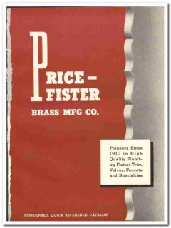 Price-Pfister Brass Mfg Company 1948 vintage plumbing catalog fixtures Price-Pfister Brass Mfg Company 1948 vintage plumbing catalog fixtures