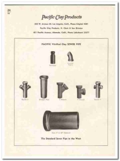Pacific Clay Products Inc 1948 vintage plumbing catalog sewer pipe Pacific Clay Products Inc 1948 vintage plumbing catalog sewer pipe