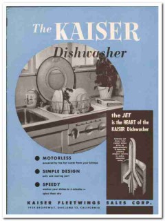 Kaiser Fleetwings Sales Corp 1948 vintage appliance catalog dishwasher Kaiser Fleetwings Sales Corp 1948 vintage appliance catalog dishwasher