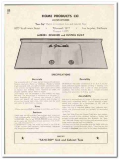 Home Products Company 1948 vintage kitchen catalog sink cabinet tops Home Products Company 1948 vintage kitchen catalog sink cabinet tops