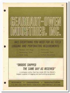 Gearhart-Owen Industries Inc 1969 vintage oil catalog oilfield logging