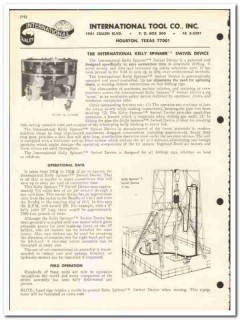 International Tool Company 1967 vintage oil gas catalog oilfield Kelly International Tool Company 1967 vintage oil gas catalog oilfield Kelly