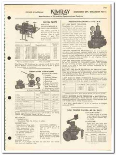 Kimray Inc 1967 vintage oil gas catalog oilfield control equipment Kimray Inc 1967 vintage oil gas catalog oilfield control equipment