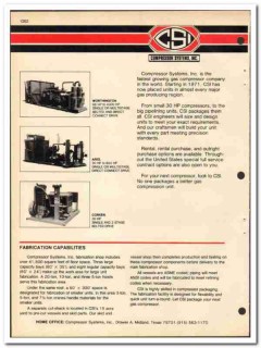 Compressor Systems Inc 1981 vintage oil gas catalog oilfield equipment