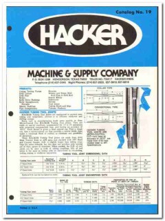 Hacker Machine Supply Company 1981 vintage oil gas catalog oilfield Hacker Machine Supply Company 1981 vintage oil gas catalog oilfield