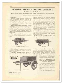Mohawk Asphalt Heater Company 1930 vintage road catalog Hotstuf Mohawk Asphalt Heater Company 1930 vintage road catalog Hotstuf