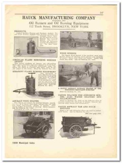 Hauck Mfg Company 1930 vintage road catalog asphalt heaters oil burner Hauck Mfg Company 1930 vintage road catalog asphalt heaters oil burner