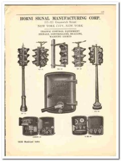 Horni Signal Mfg Corp 1930 vintage road catalog traffic control signs Horni Signal Mfg Corp 1930 vintage road catalog traffic control signs