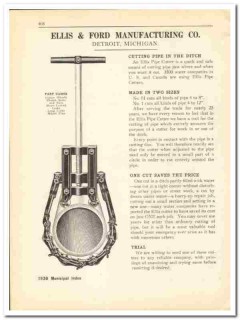 Ellis Ford Mfg Company 1930 vintage plumbing catalog pipe cutter