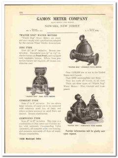 Gamon Meter Company 1930 vintage plumbing catalog Watch Dog water