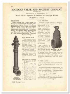 Michigan Valve Foundry Company 1930 vintage plumbing catalog hydrant