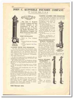 John C Kupferle Foundry Company 1930 vintage plumbing catalog hydrant John C Kupferle Foundry Company 1930 vintage plumbing catalog hydrant