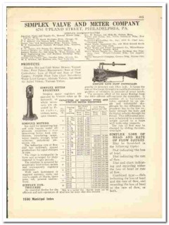 Simplex Valve Meter Company 1930 vintage plumbing catalog controllers Simplex Valve Meter Company 1930 vintage plumbing catalog controllers