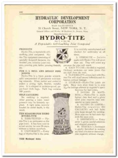 Hydraulic Development Corp 1930 vintage road catalog Hydro-Tite Hydraulic Development Corp 1930 vintage road catalog Hydro-Tite