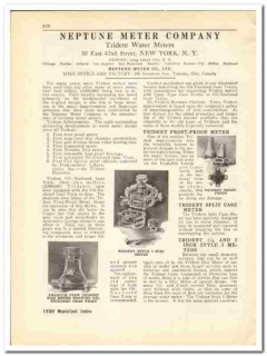 Neptune Meter Company 1930 vintage plumbing catalog Trident water