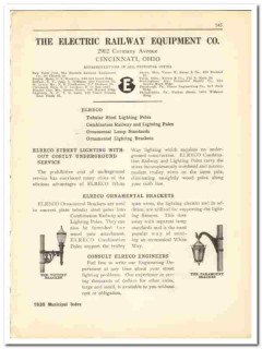 Electric Railway Equipment Company 1930 vintage catalog lighting