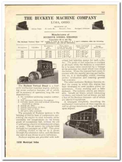 Buckeye Machine Company 1930 vintage industrial catalog Diesel engines Buckeye Machine Company 1930 vintage industrial catalog Diesel engines